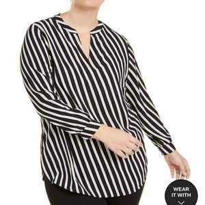 Anne Klein 2X Striped Blouse